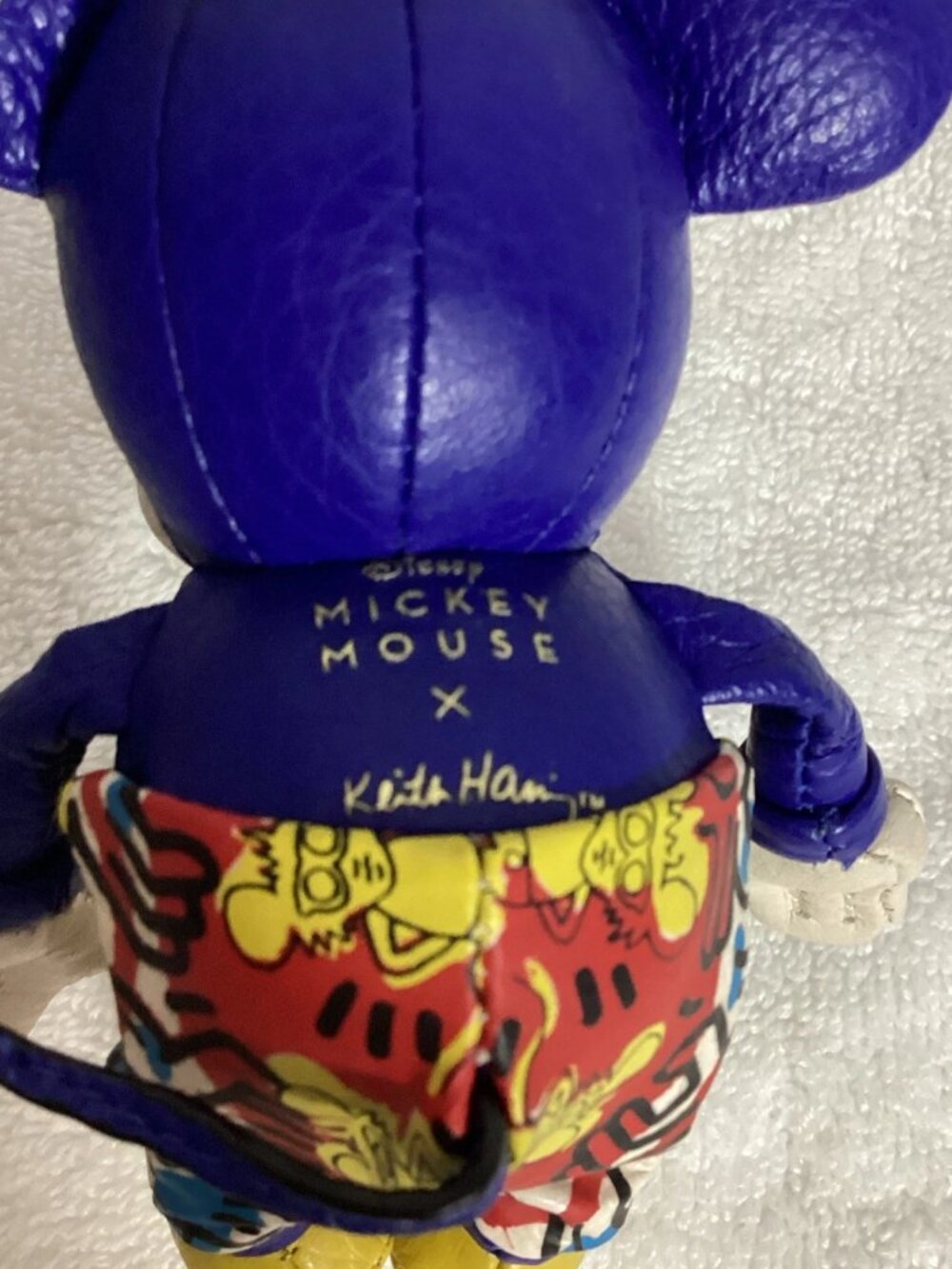 New DISNEY COACH MICKEY MOUSE x KEITH HARING Leather Bag Charm Key Ring C7117 - Picture 3 of 5